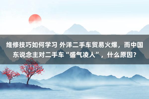 维修技巧如何学习 外洋二手车贸易火爆，而中国东说念主对二手车“盛气凌人”，什么原因？