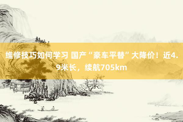 维修技巧如何学习 国产“豪车平替”大降价！近4.9米长，续航705km