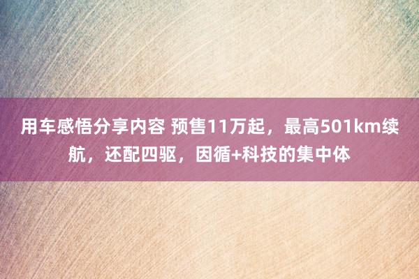 用车感悟分享内容 预售11万起，最高501km续航，还配四驱，因循+科技的集中体