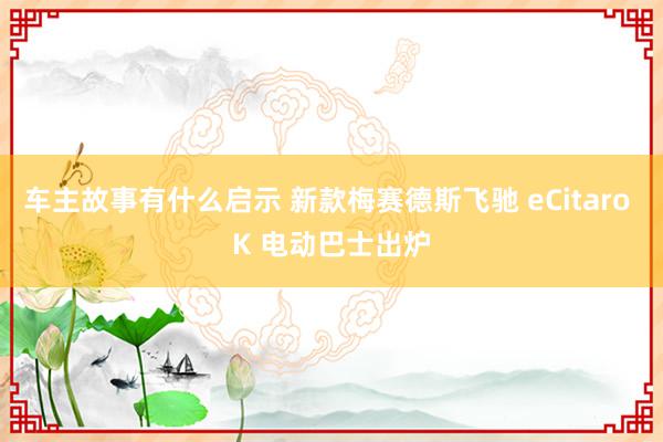 车主故事有什么启示 新款梅赛德斯飞驰 eCitaro K 电动巴士出炉