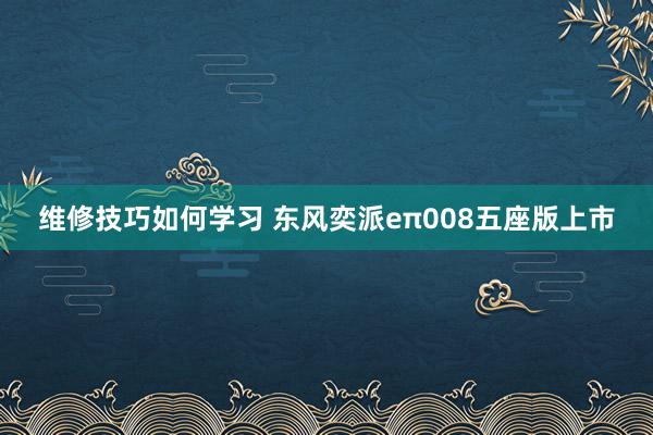 维修技巧如何学习 东风奕派eπ008五座版上市