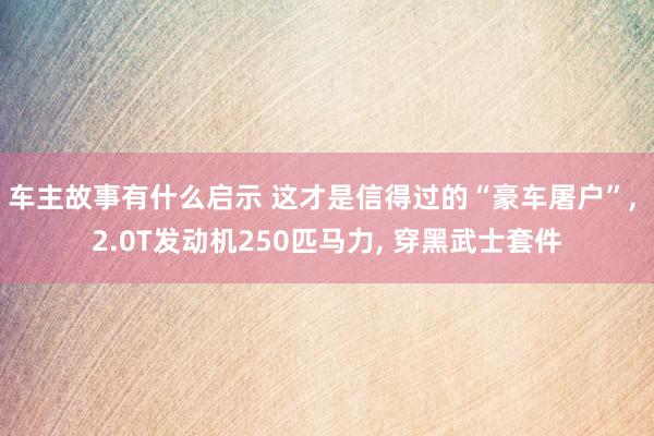 车主故事有什么启示 这才是信得过的“豪车屠户”, 2.0T发动机250匹马力, 穿黑武士套件